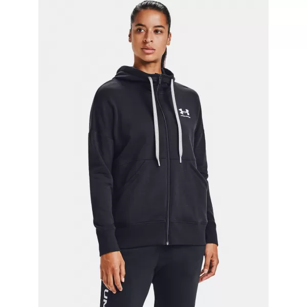  Damen-Sweatshirt UNDER ARMOUR RIVAL FLEECE FZ HOODIE 1356400-001 SCHWARZ 