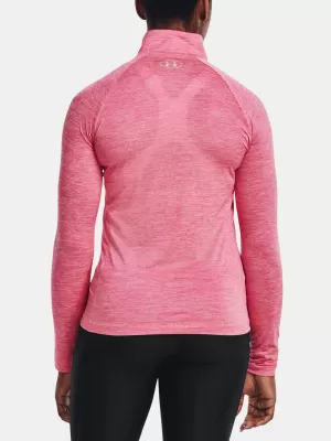 Damen-T-Shirt UNDER ARMOUR TECH 1/2 ZIP - TWIST 1320128-676 ROSA