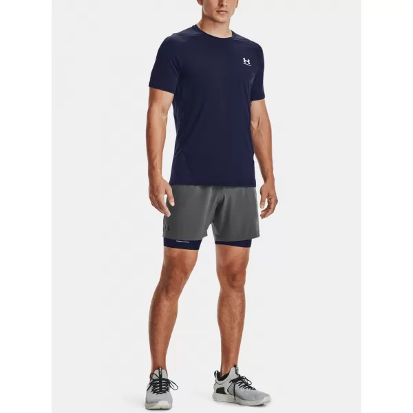  Herren-T-Shirt UNDER ARMOUR HG ARMOUR FITTED SS 1361683-410 BLAU 