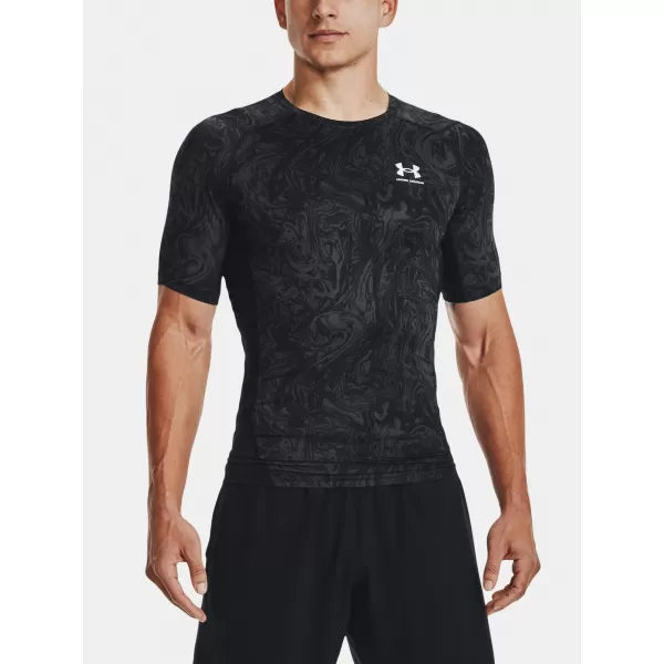  Herren-T-Shirt UNDER ARMOUR UA HG ARMOUR COMP PRINT SS 1370324-001 SCHWARZ 