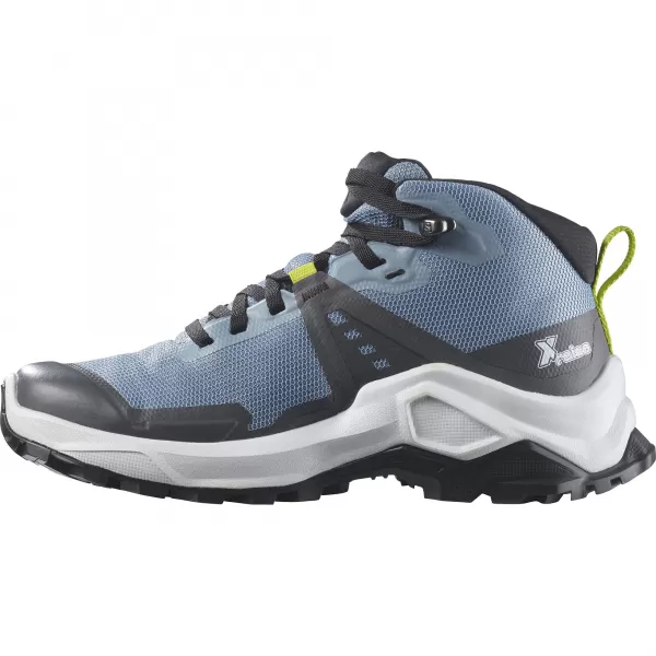  Kinderschuhe SALOMON X RAISE MID GORE-TEX L47071600 AUSGEBLEICHTER DENIM/INDIGO-BUNTMUSTER/ACID LIME 