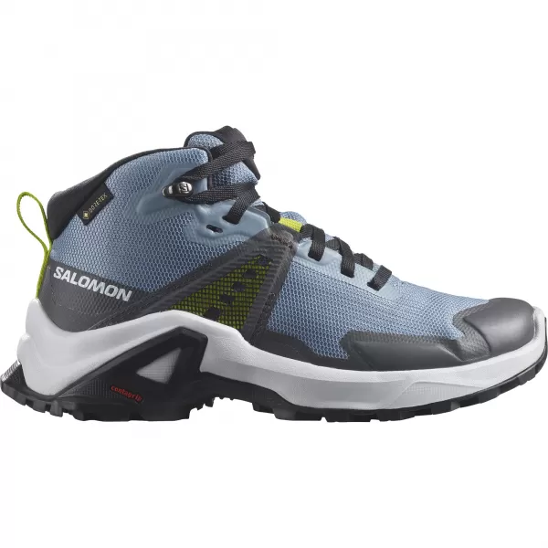  Kinderschuhe SALOMON X RAISE MID GORE-TEX L47071600 AUSGEBLEICHTER DENIM/INDIGO-BUNTMUSTER/ACID LIME 