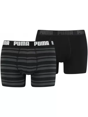 Herren-Boxershorts PUMA HERITAGE STRIPE BOXER 2P 90783805 SCHWARZ
