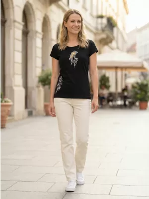 Damen-T-Shirt ALTISPORT ALW169122 SCHWARZ UND GOLD