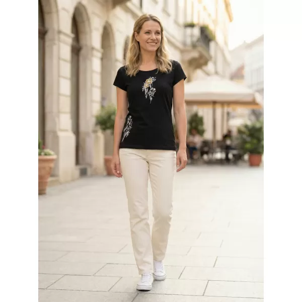 Damen-T-Shirt ALTISPORT ALW169122 SCHWARZ UND GOLD 