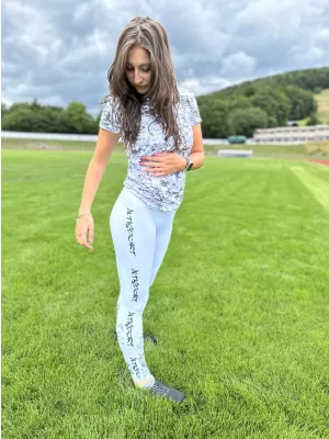 Lange Premium-Leggings für Damen ALTISPORT SWE/ALW02S04 WEIß GRAU