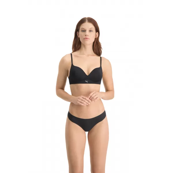  Damenhöschen PUMA WOMEN SEAMLESS STRING 2P PACK 93502201 SCHWARZ 