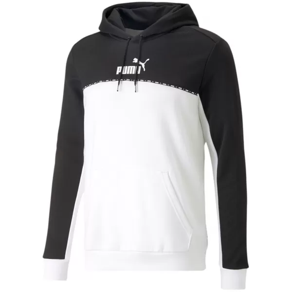  Herren-Sweatshirt PUMA ESS BLOCK X TAPE HOODIE FL 673342-01 SCHWARZ/WEIß 