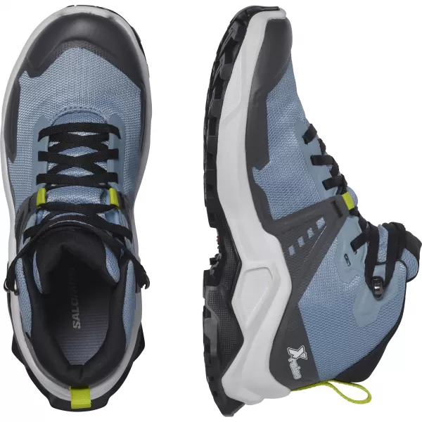  Kinderschuhe SALOMON X RAISE MID GORE-TEX L47071600 AUSGEBLEICHTER DENIM/INDIGO-BUNTMUSTER/ACID LIME 