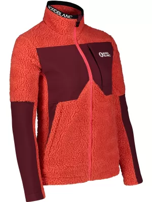 Fleece-Sweatshirt für Damen NORDBLANC PENINSULA NBSFL7654 ROTE KORALLE