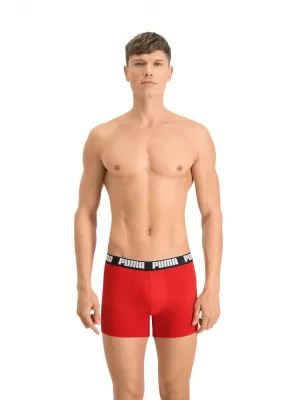 Herren-Boxershorts PUMA BASIC BOXER 2P 90682309 ROT/SCHWARZ