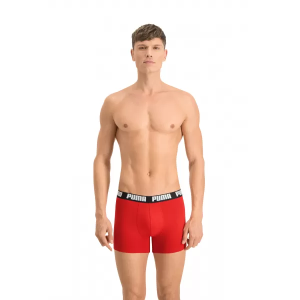  Herren-Boxershorts PUMA BASIC BOXER 2P 90682309 ROT/SCHWARZ 