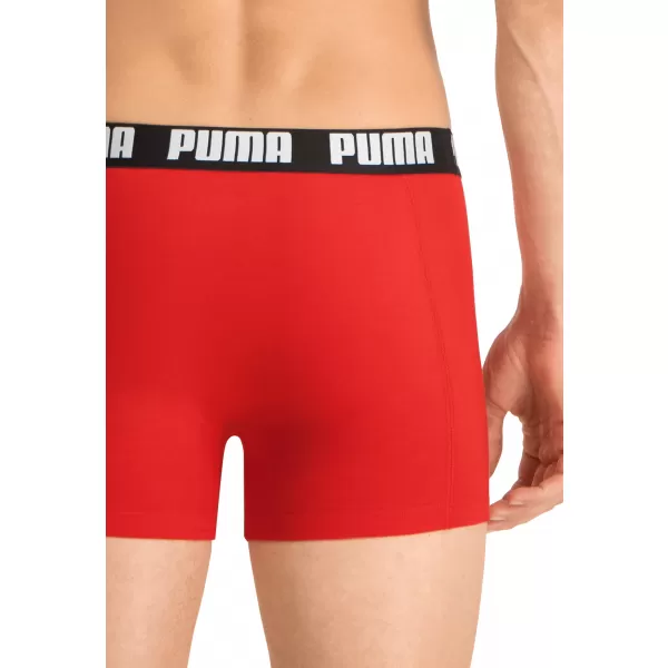  Herren-Boxershorts PUMA BASIC BOXER 2P 90682309 ROT/SCHWARZ 