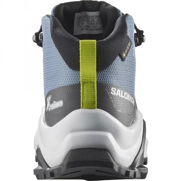 Kinderschuhe SALOMON X RAISE MID GORE-TEX L47071600 AUSGEBLEICHTER DENIM/INDIGO-BUNTMUSTER/ACID LIME 
