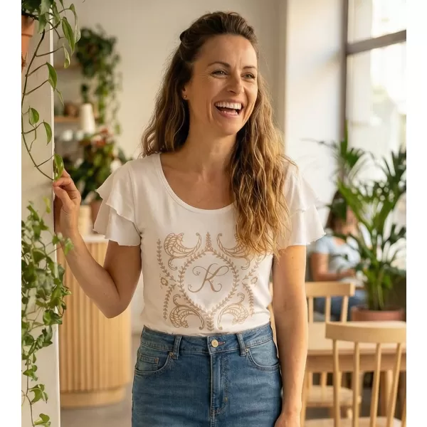 Damen-T-Shirt KIXMI PAMMI WEIß 