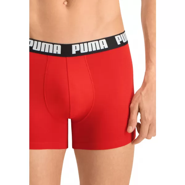  Herren-Boxershorts PUMA BASIC BOXER 2P 90682309 ROT/SCHWARZ 