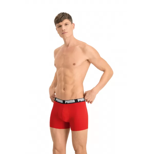  Herren-Boxershorts PUMA BASIC BOXER 2P 90682309 ROT/SCHWARZ 