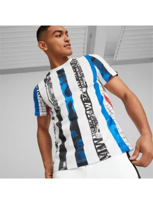 Herren-T-Shirt PUMA BMW MMS STRIPED TEE 538139-02 WEIß