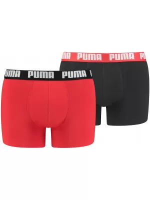 Herren-Boxershorts PUMA BASIC BOXER 2P 90682309 ROT/SCHWARZ