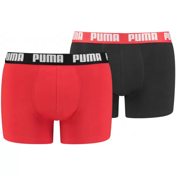  Herren-Boxershorts PUMA BASIC BOXER 2P 90682309 ROT/SCHWARZ 
