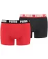 Herren-Boxershorts PUMA BASIC BOXER 2P 90682309 ROT/SCHWARZ