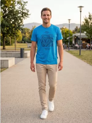 Herren-T-Shirt SAM 73 ALMANDIT MT 824 LEUCHTEND BLAU