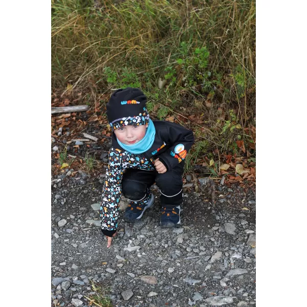  Baby Softshell Hosen isoliert WAMU DINOSAUŘI SCHWARZ 