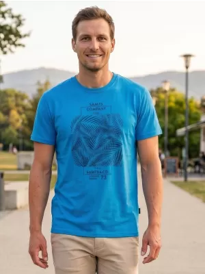 Herren-T-Shirt SAM 73 ALMANDIT MT 824 LEUCHTEND BLAU