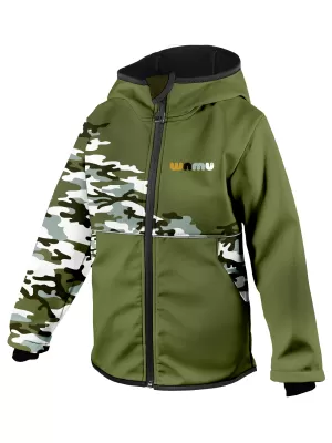 Isolierte Softshelljacke für Kinder WAMU MASKÁČ KHAKI