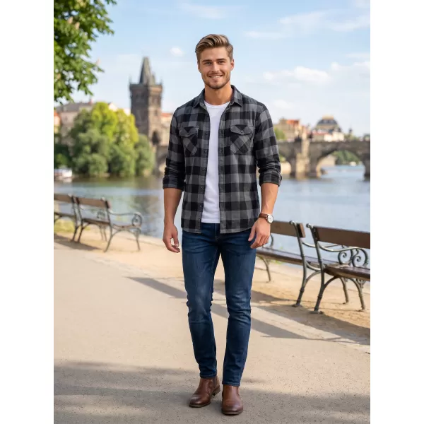  Hemd BRANDIT KOSTKOVANÁ DLOUHÝ RUKÁV BD4002 SCHWARZ/GRAU 