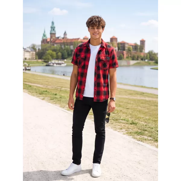  Hemd BRANDIT KOSTKOVANÁ KRÁTKÝ RUKÁV BD4032 ROT/SCHWARZ 