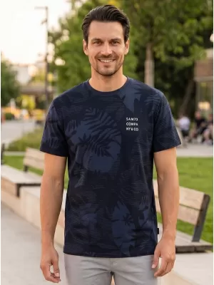 Herren-T-Shirt SAM 73 SCULPTOR MT 823 DUNKELBLAU