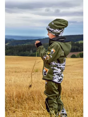 Isolierte Softshellhose für Kinder WAMU MASKÁČ KHAKI