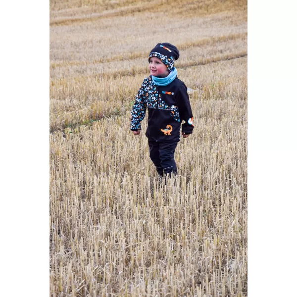  Baby Softshell Jacke isoliert WAMU DINOSAUŘI SCHWARZ 