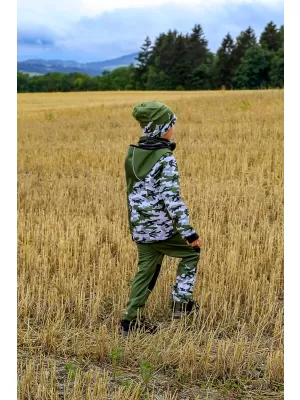 Isolierte Softshelljacke für Kinder WAMU MASKÁČ KHAKI