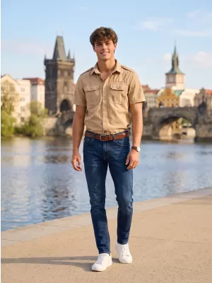 Hemd BRANDIT VINTAGE KRÁTKÝ RUKÁV BD4024 SANDIG