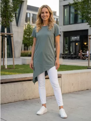 Damen-T-Shirt SAM 73 LACERTA WT 889 GRÜNLICH GRAU