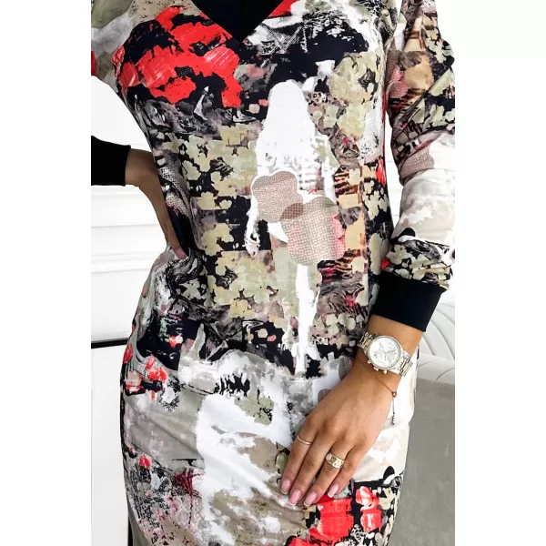  Kleid NUMOCO A407-1 SCHWARZES MUSTER 
