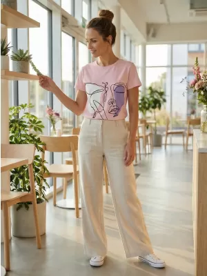 Damen-T-Shirt SAM 73 MUSCA WT 884 HELLROSA