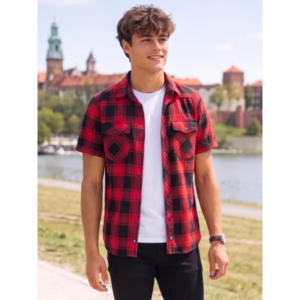  Hemd BRANDIT KOSTKOVANÁ KRÁTKÝ RUKÁV BD4032 ROT/SCHWARZ 
