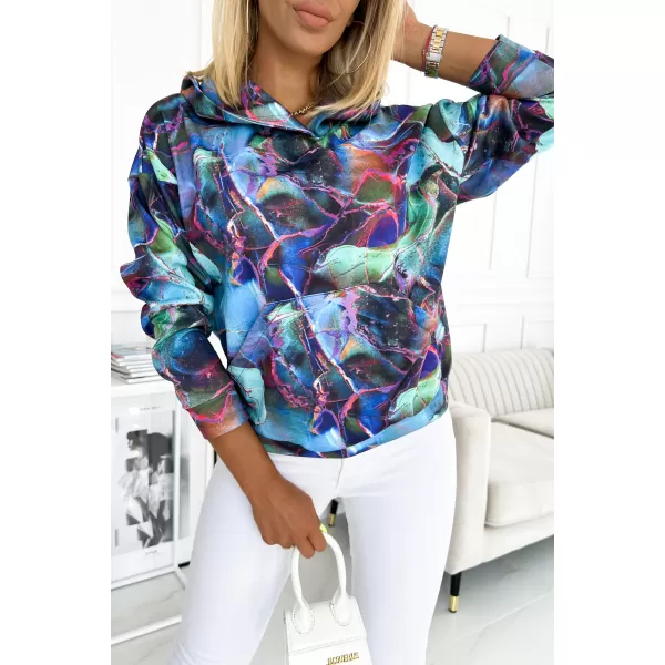  Damen Sweatshirt NUMOCO A390-1 BLAUER MARMOR 