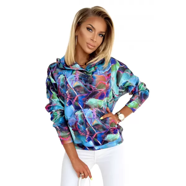  Damen Sweatshirt NUMOCO A390-1 BLAUER MARMOR 