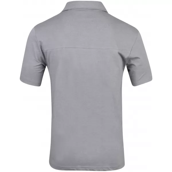  Herren-T-Shirt mit Kragen HANNAH KAJAN STAHLGRAU MEL 