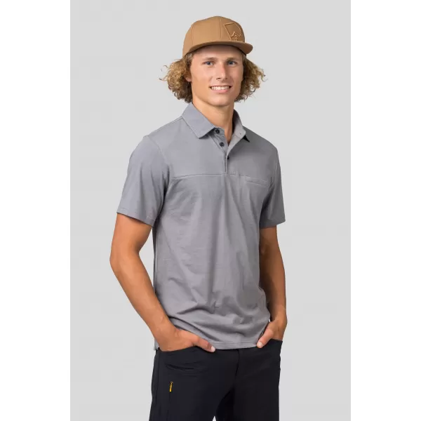  Herren-T-Shirt mit Kragen HANNAH KAJAN STAHLGRAU MEL 