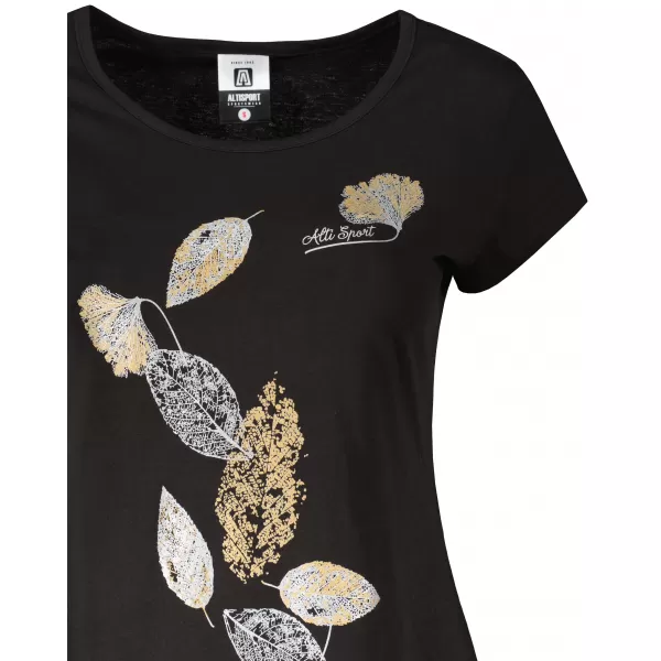 Damen-T-Shirt ALTISPORT ALW171122 SCHWARZ UND GOLD 