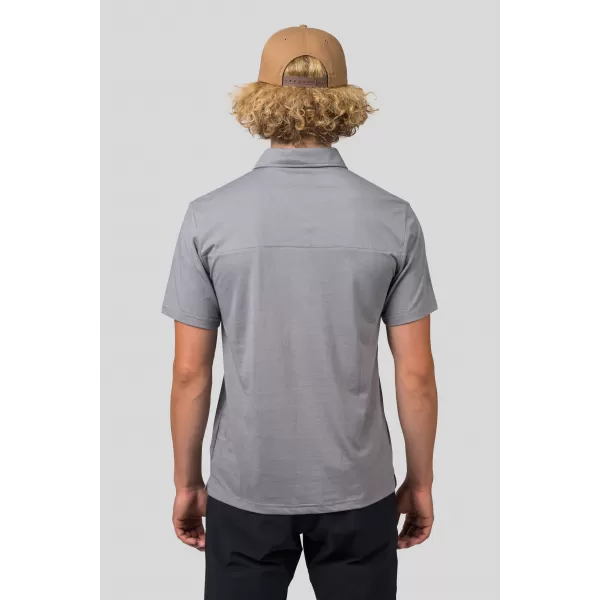  Herren-T-Shirt mit Kragen HANNAH KAJAN STAHLGRAU MEL 