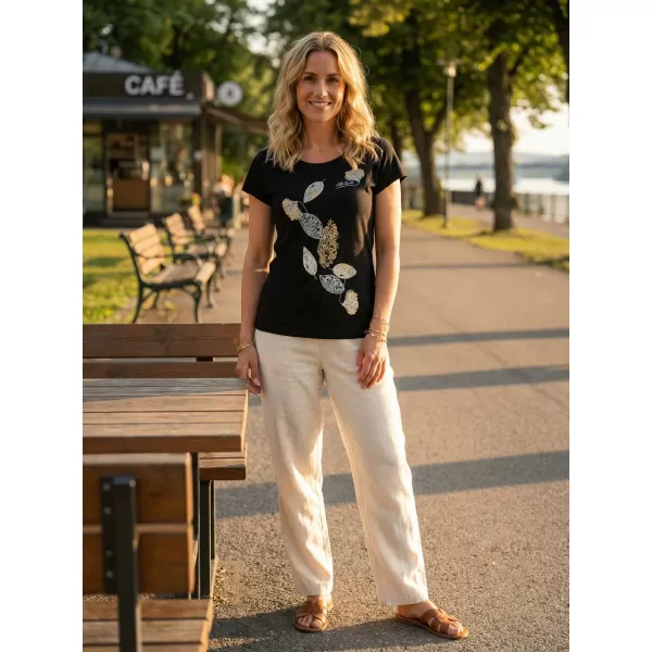  Damen-T-Shirt ALTISPORT ALW171122 SCHWARZ UND GOLD 