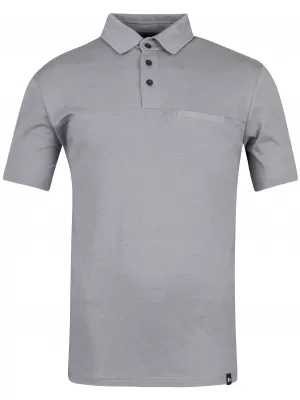 Herren-T-Shirt mit Kragen HANNAH KAJAN STAHLGRAU MEL