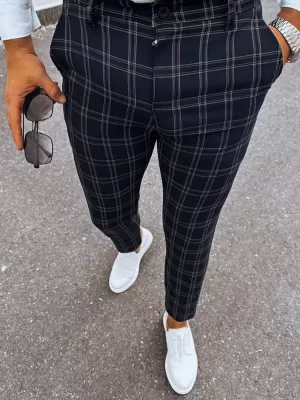 Männer karierte Chino -Hosen DSTREET UX3953 SCHWARZ