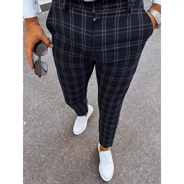  Männer karierte Chino -Hosen DSTREET UX3953 SCHWARZ 
